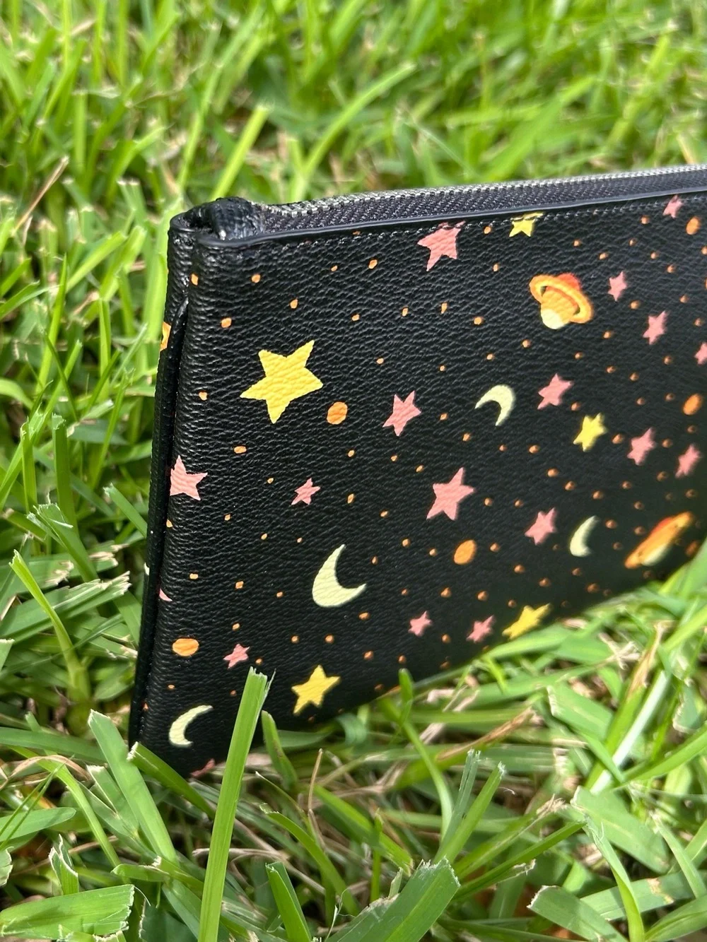 Coach Galaxy Planet & Star Print Large Wristlet